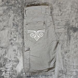 Vintage Y2K Affliction Cargo Shorts Size 34 Gray